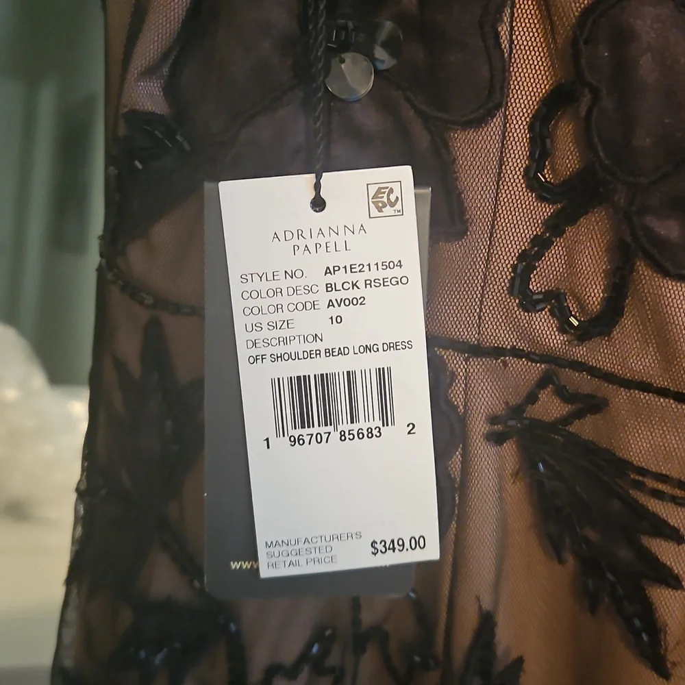 Adrianna Papell Black and Tan Floral Maxi Dress - Picture 5 of 12